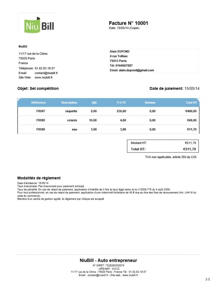 Comment faire une facture auto entrepreneur ?