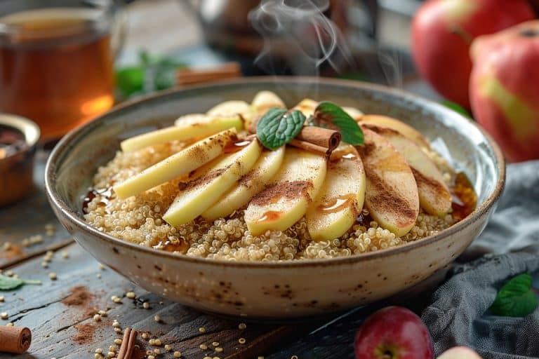 Comment préparer un porridge végétalien au quinoa et à la pomme pour un matin énergique?
